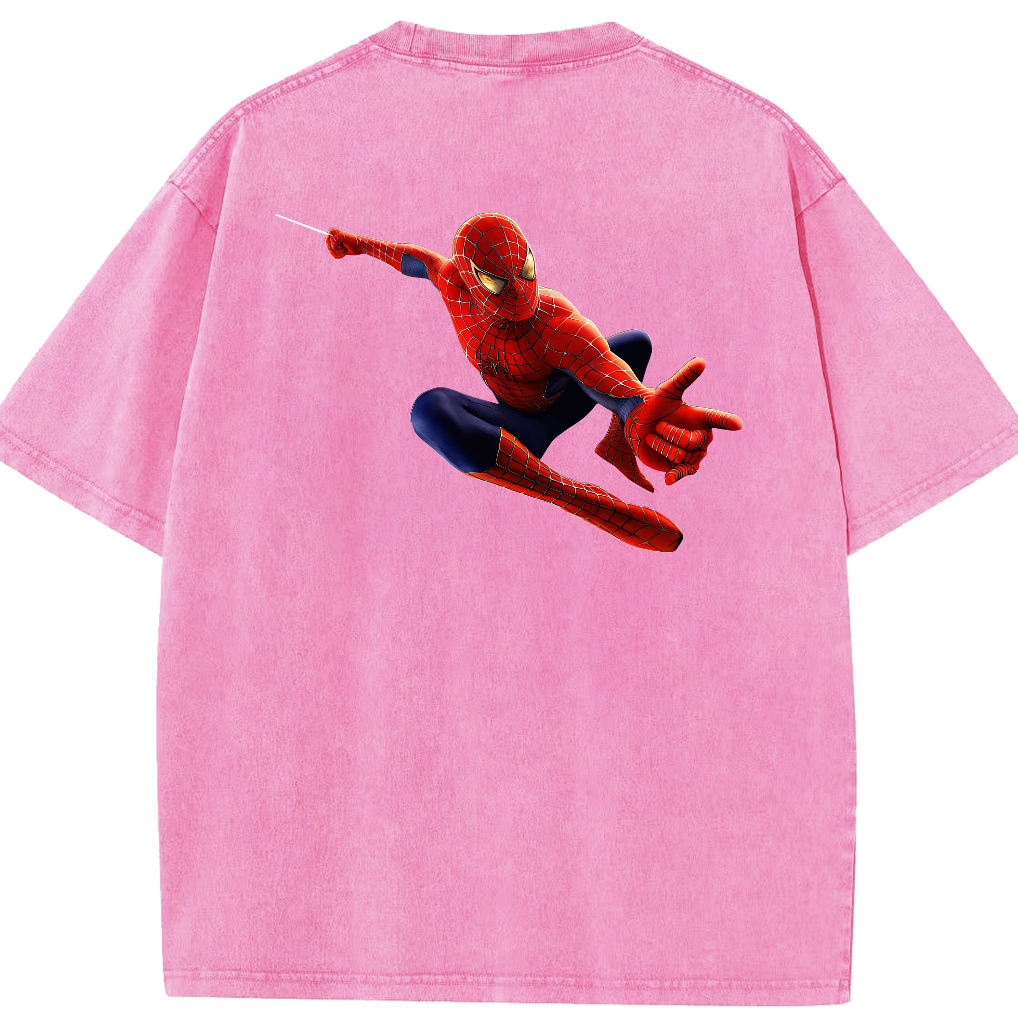 （画像用） Spider Man スパイダーマン 綿100% ヴィンテージ風 半袖Tシャツ（背面プリント）